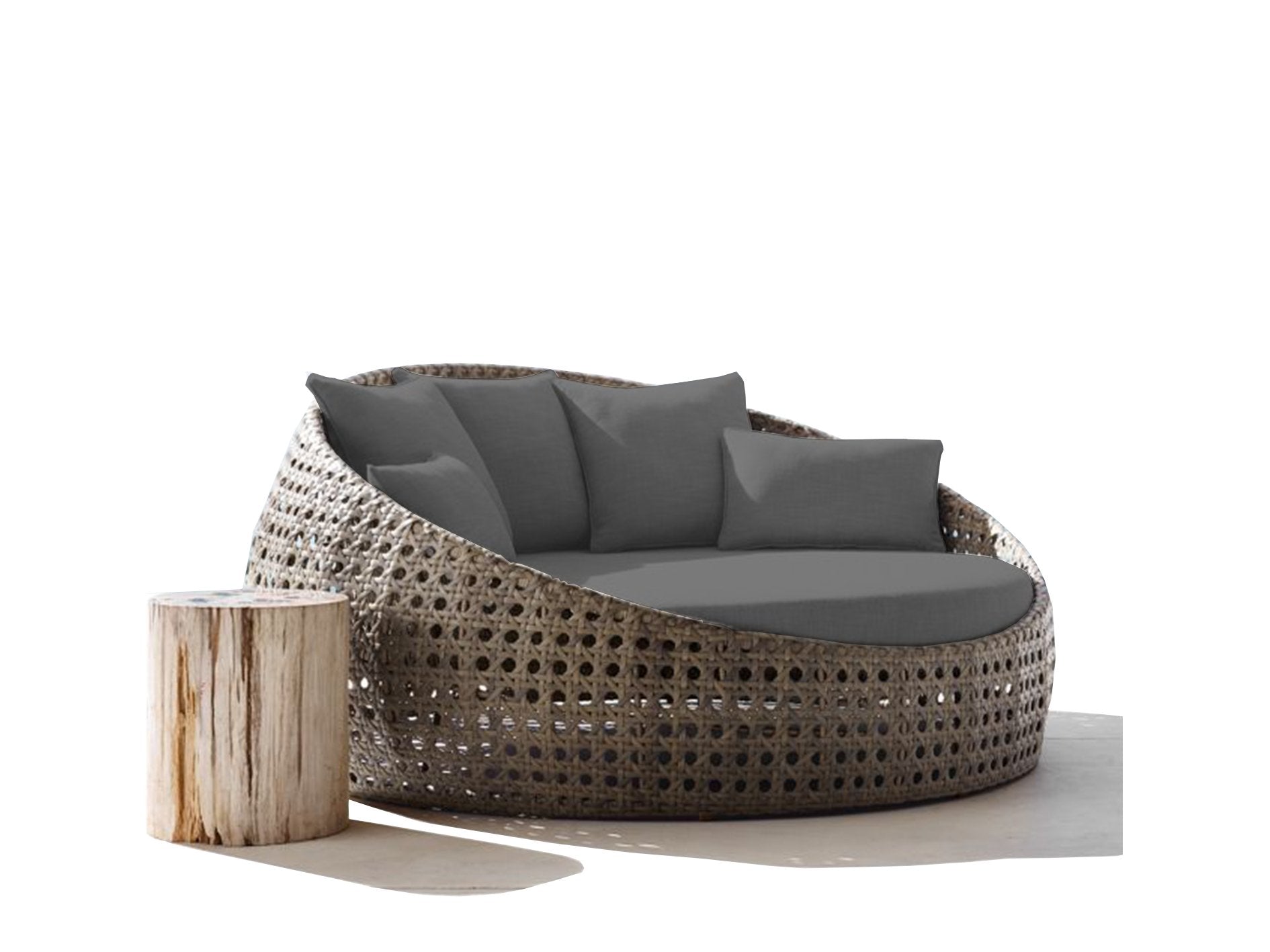 Round Outdoor Day Bed Replacement Cushions - Main Image