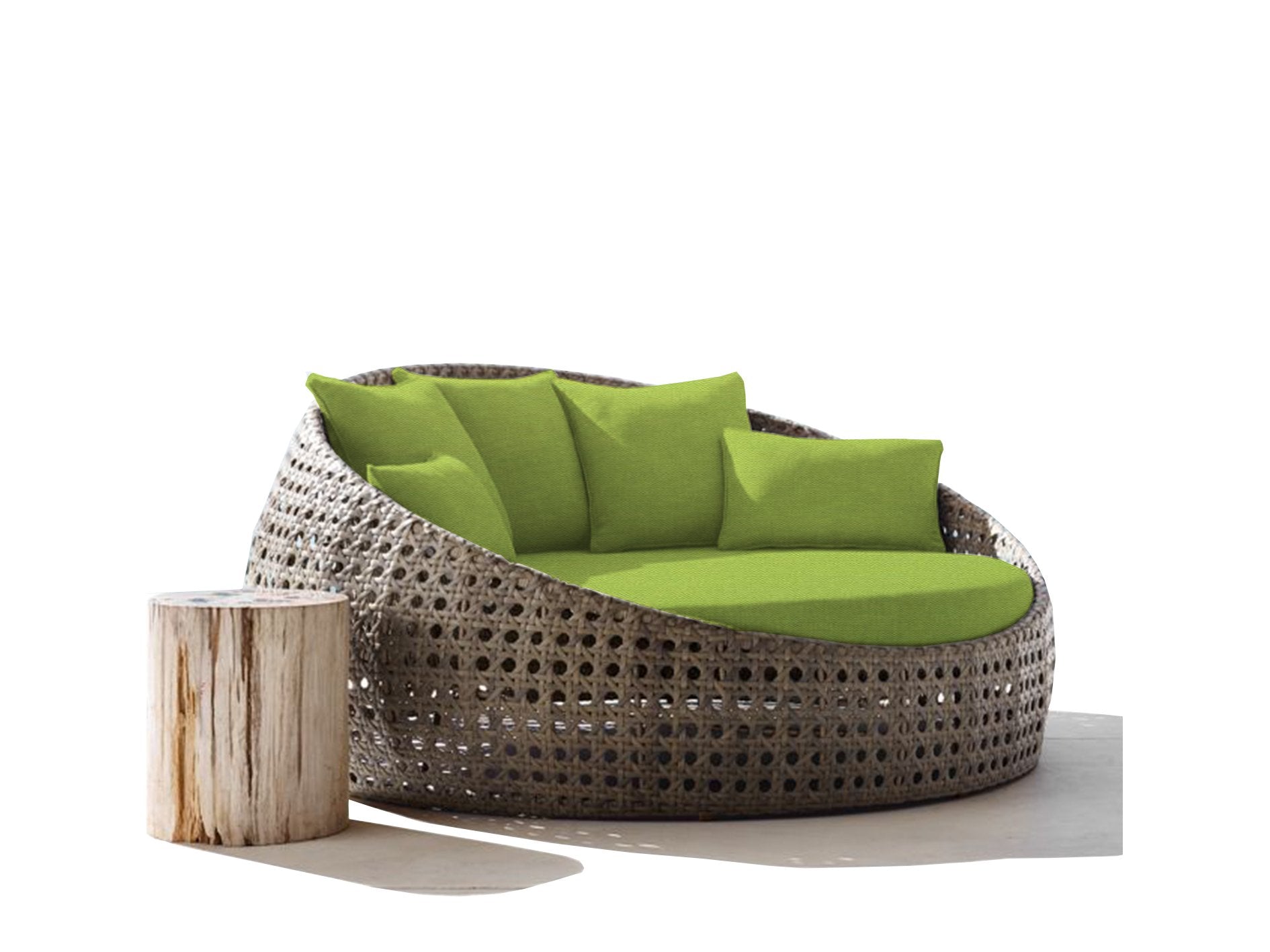 Round Outdoor Day Bed Replacement Cushions - Main Image